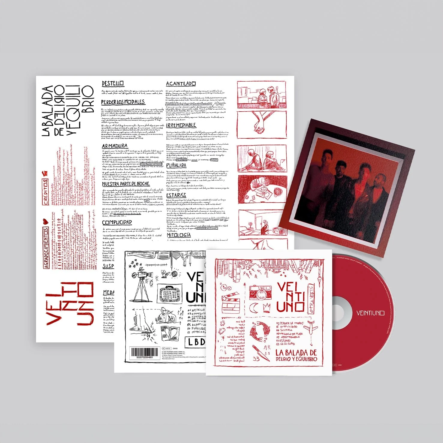 Veintiuno - La Balada De Delirio Y Equilibrio - CD + Postal Firmada + Bandana