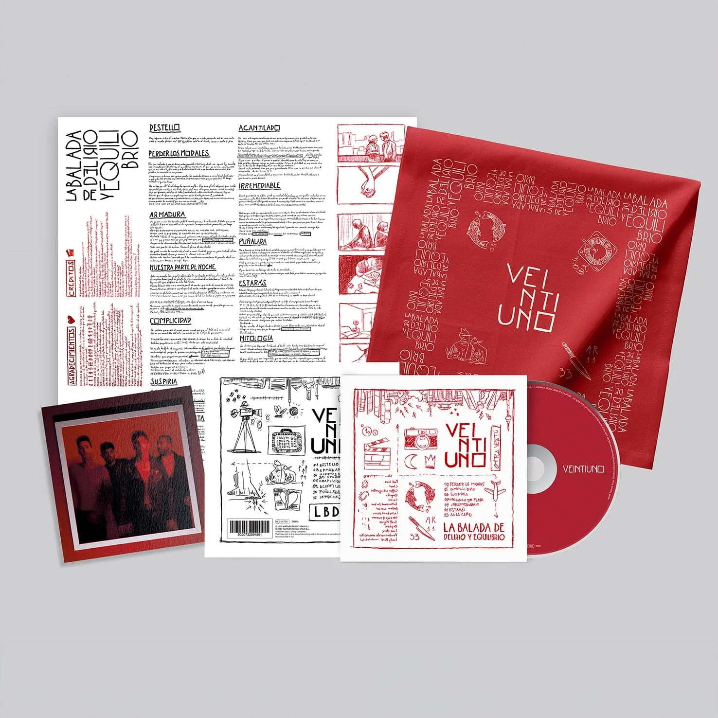 Veintiuno - La Balada De Delirio Y Equilibrio - CD + Postal Firmada + Bandana
