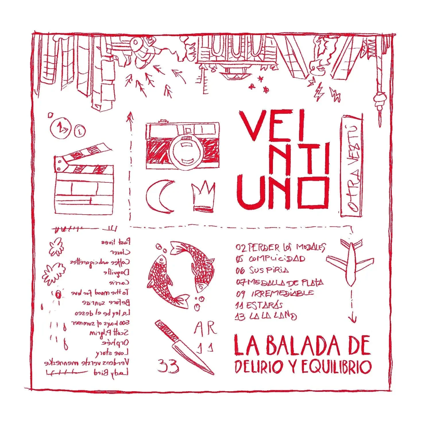 La Balada De Delirio Y Equilibrio - Vinilo Rojo (Postal Firmada) - Image 2